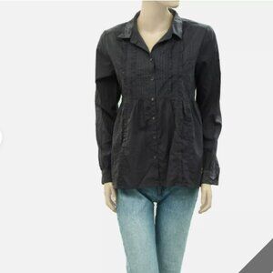 Odd Molly Anthropologie Revival Buttondown Blouse Shirt Top Ruffle S-1